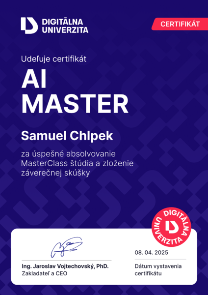 Certifikát AI Masterclass