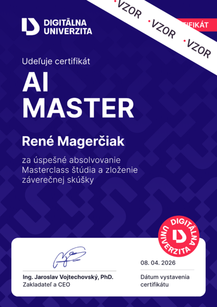 Certifikát Masterclass Umelej inteligencie