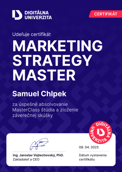 Certifikát Marketing Strategy Masterclass